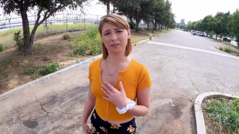 Bang – Farm Girl Ginger Grey Sucks in Public And Gets A Creampie